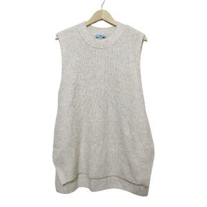 CeCe Beige Sleeveless Knit Sweater